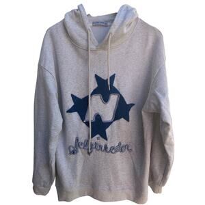 Aelfric Eden Hoodie Mens Large Gray Graphic Spellout Streetwear